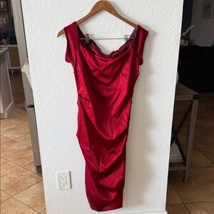 Chic One Shoulder Red Dress